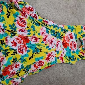 Floral print a-line cotton dress